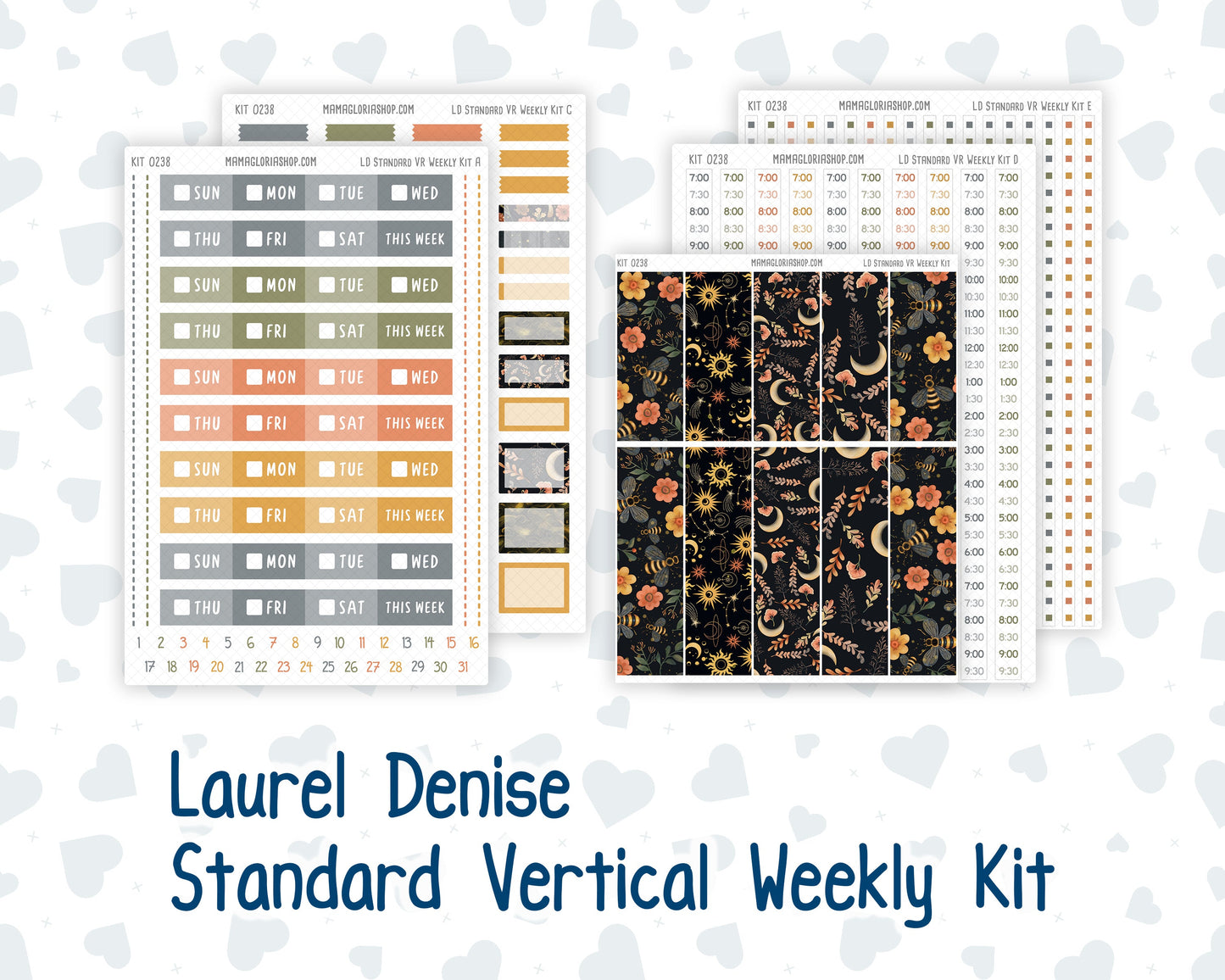 Kit 0238 - Laurel Denise Standard - Vertical - Weekly Kit - October - Starry Autumn Nights