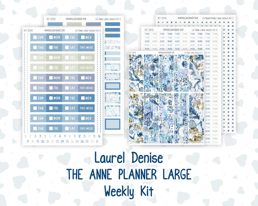 Kit 0249 - Laurel Denise The Anne Planner Large - Weekly Kit - January - Icy Lace