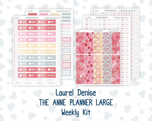 Kit 0254 - Laurel Denise The Anne Planner Large - Weekly Kit - February - Valentine Village