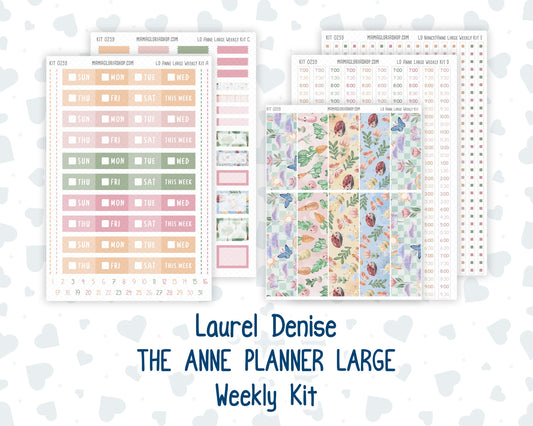 Kit 0259 - Laurel Denise The Anne Planner Large - Weekly Kit - March - Spring Garden Chores