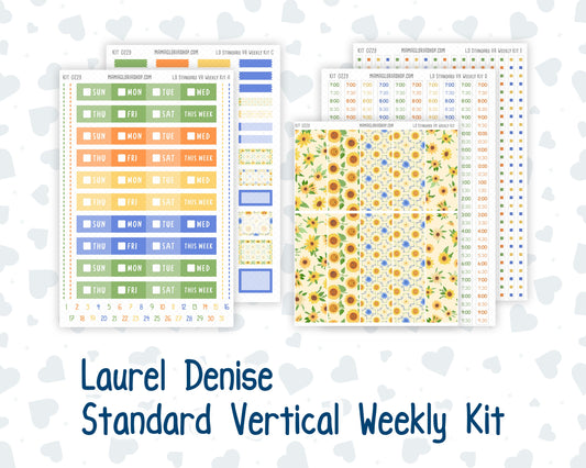 Kit 0229 - Laurel Denise Standard - Vertical - Weekly Kit - August - Golden Faces