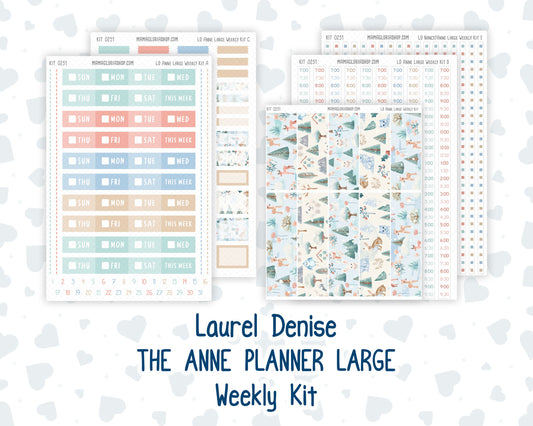 Kit 0251 - Laurel Denise The Anne Planner Large - Weekly Kit - January - Pine & Paws