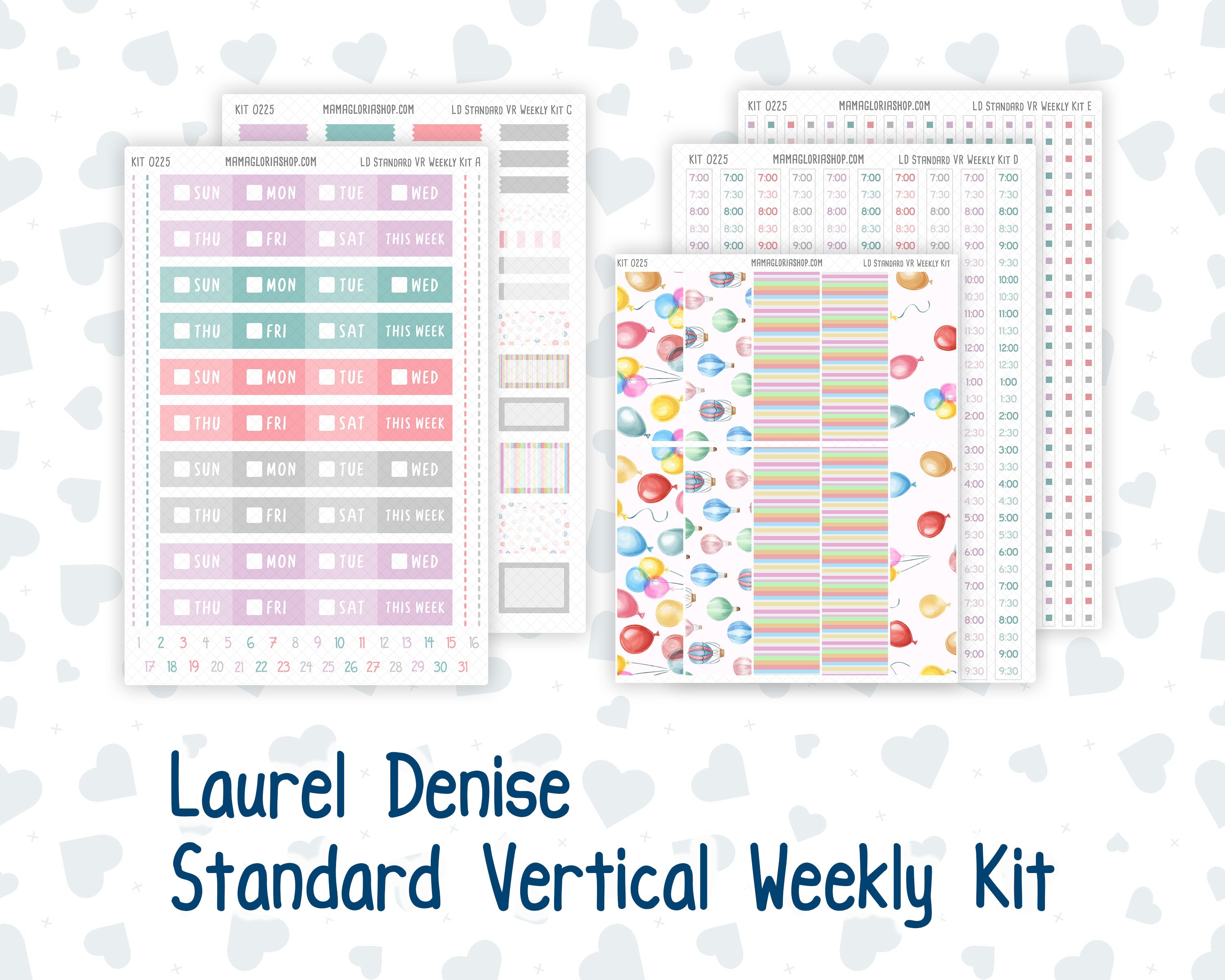 Kit 0225 - Laurel Denise Standard - Vertical - Weekly Kit - July - Car ...