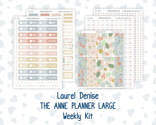 Kit 0261 - Laurel Denise The Anne Planner Large - Weekly Kit - April - Llama Spring
