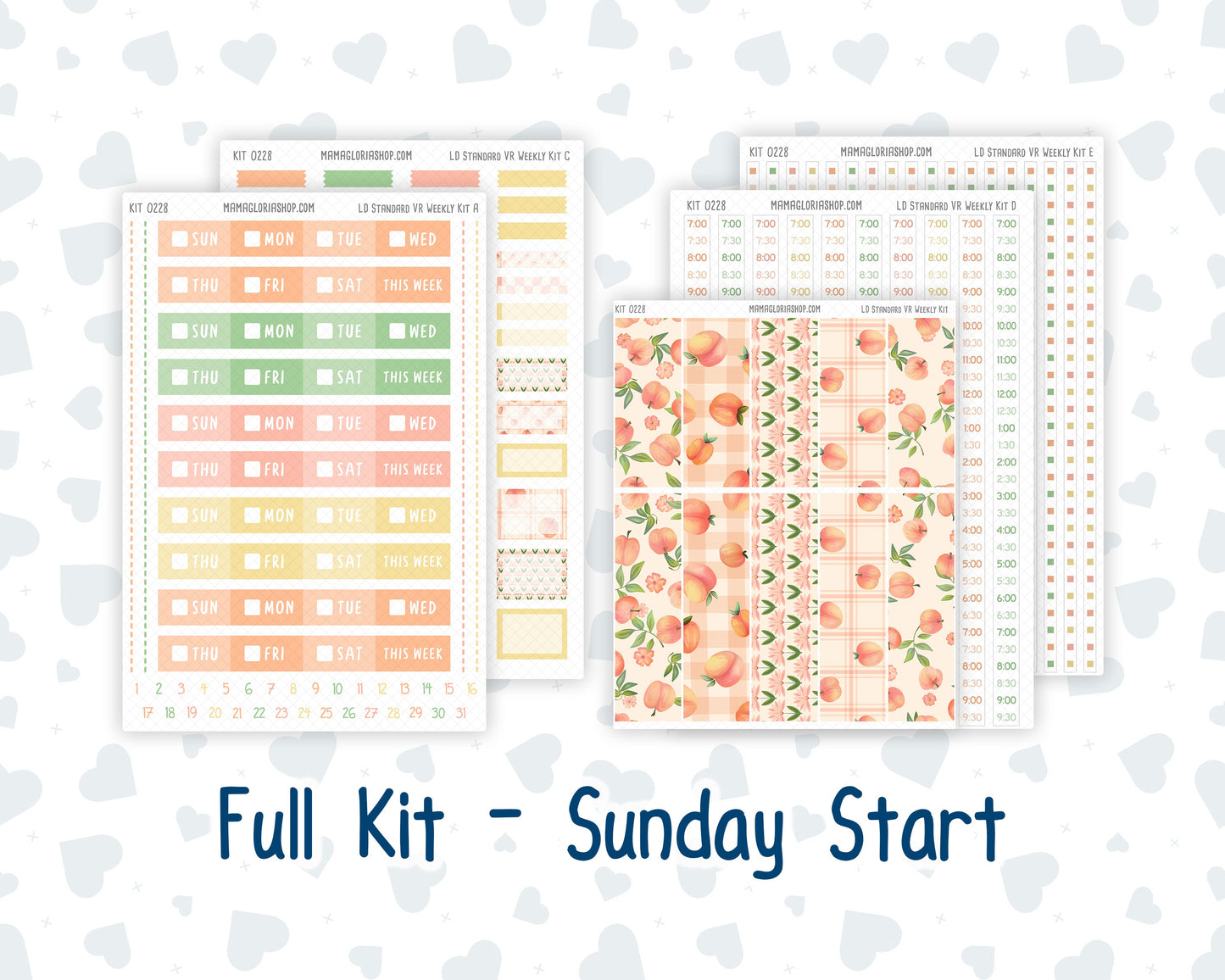 Kit 0228 - Laurel Denise Standard - Vertical - Weekly Kit - August - Just Peachy