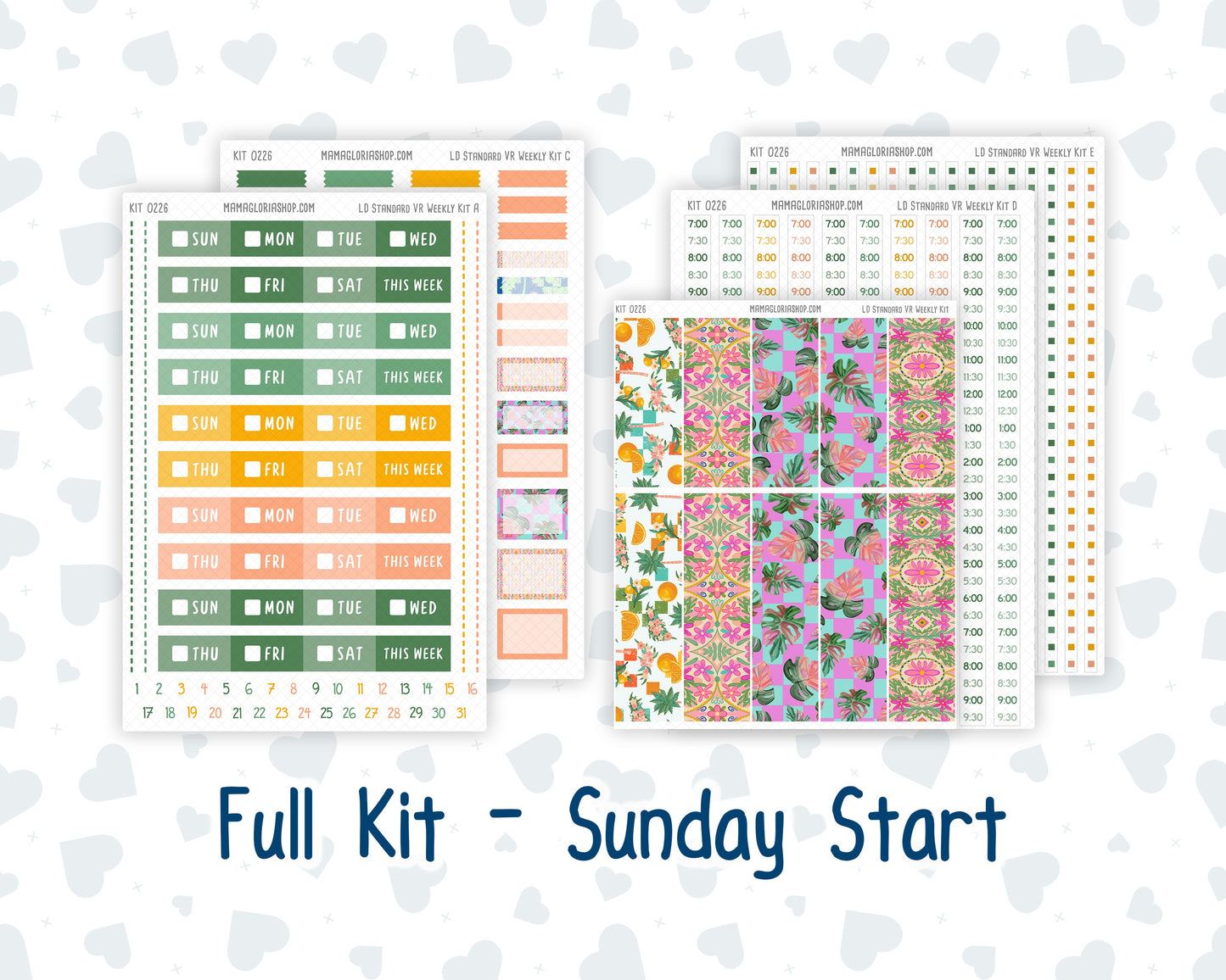 Kit 0226 - Laurel Denise Standard - Vertical - Weekly Kit - July - Tropical Whimsy
