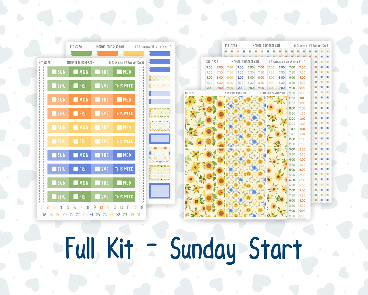 Kit 0229 - Laurel Denise Standard - Vertical - Weekly Kit - August - Golden Faces