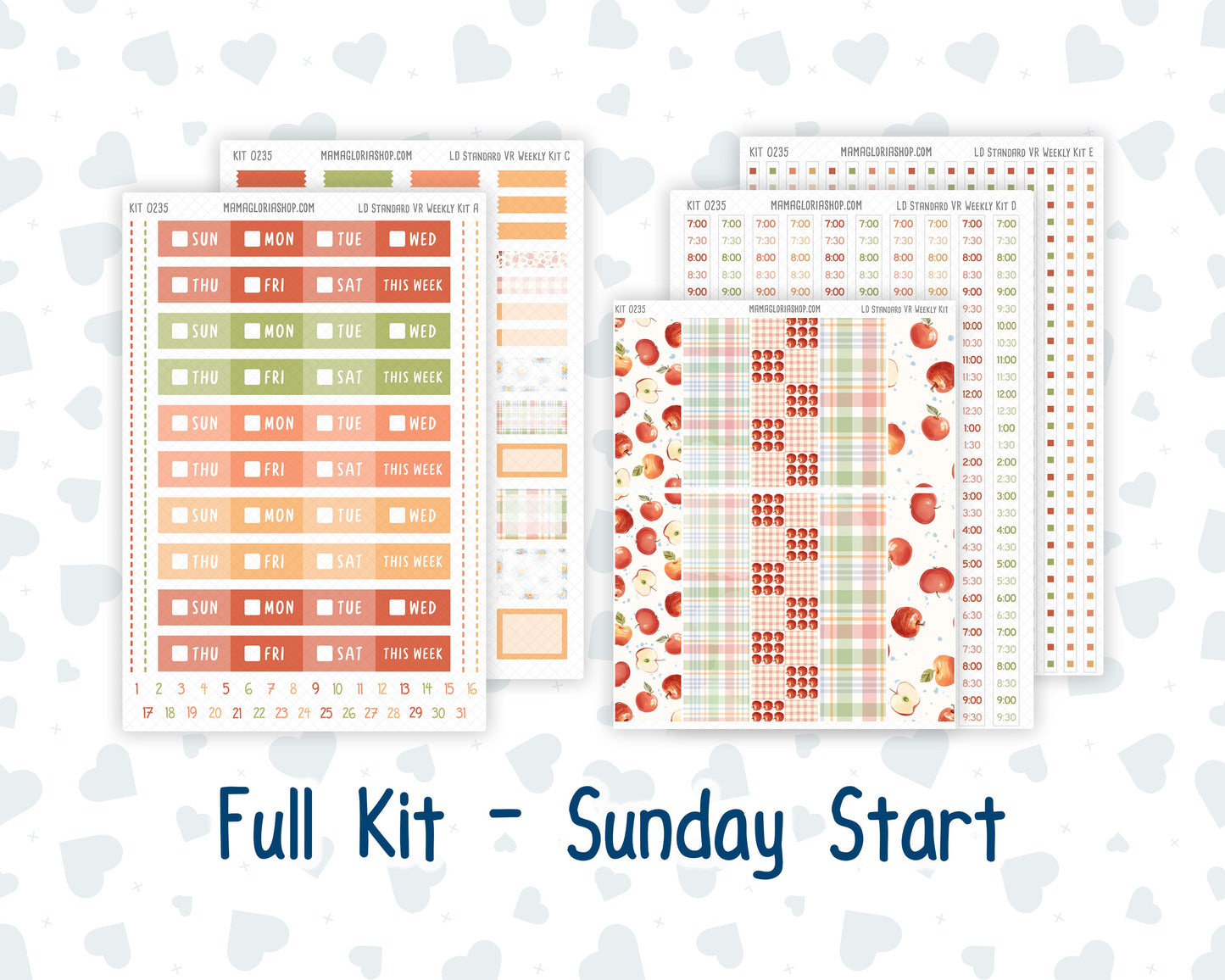 Kit 0235 - Laurel Denise Standard - Vertical - Weekly Kit - September - Apple Orchard