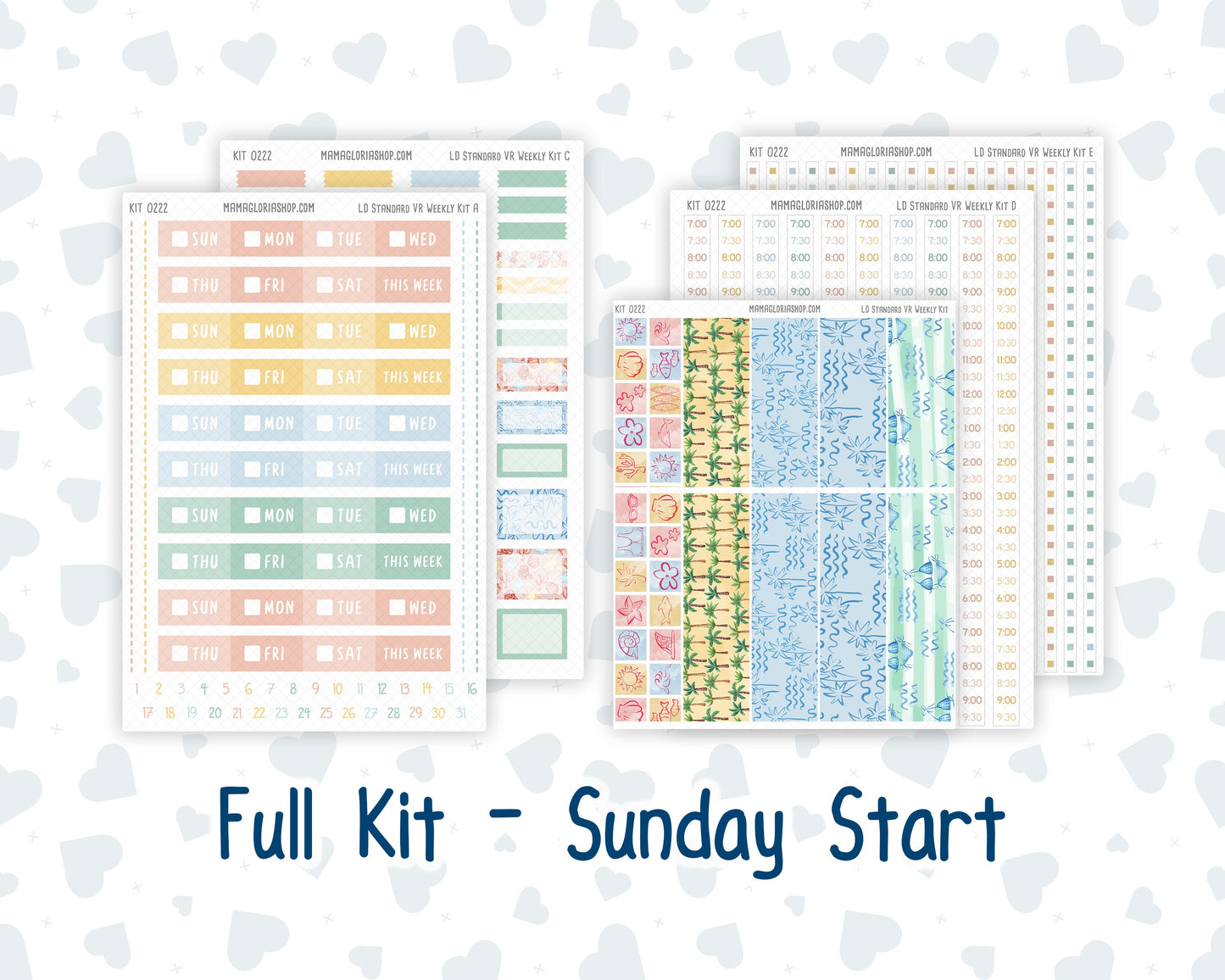 Kit 0222 - Laurel Denise Standard - Vertical - Weekly Kit - June - Beach Day
