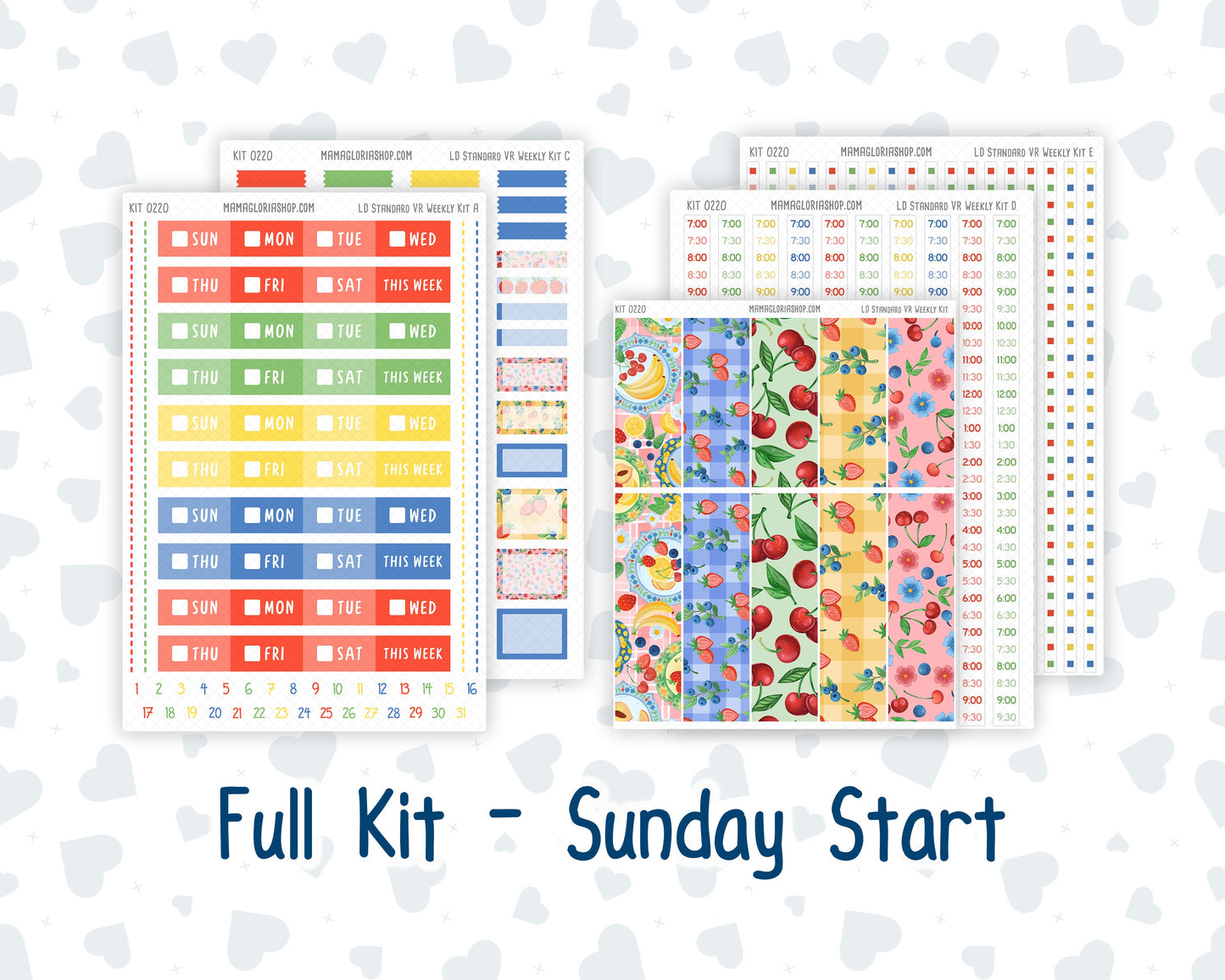 Kit 0220 - Laurel Denise Standard - Vertical - Weekly Kit - June - June Berries