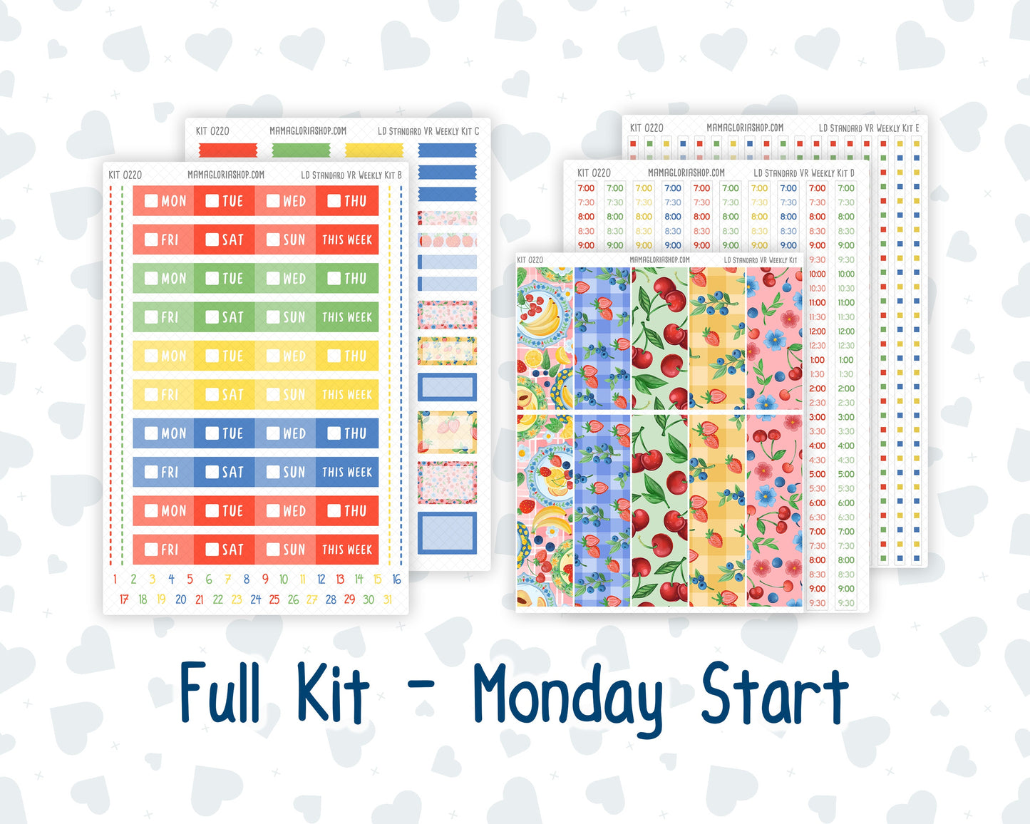 Kit 0220 - Laurel Denise Standard - Vertical - Weekly Kit - June - June Berries