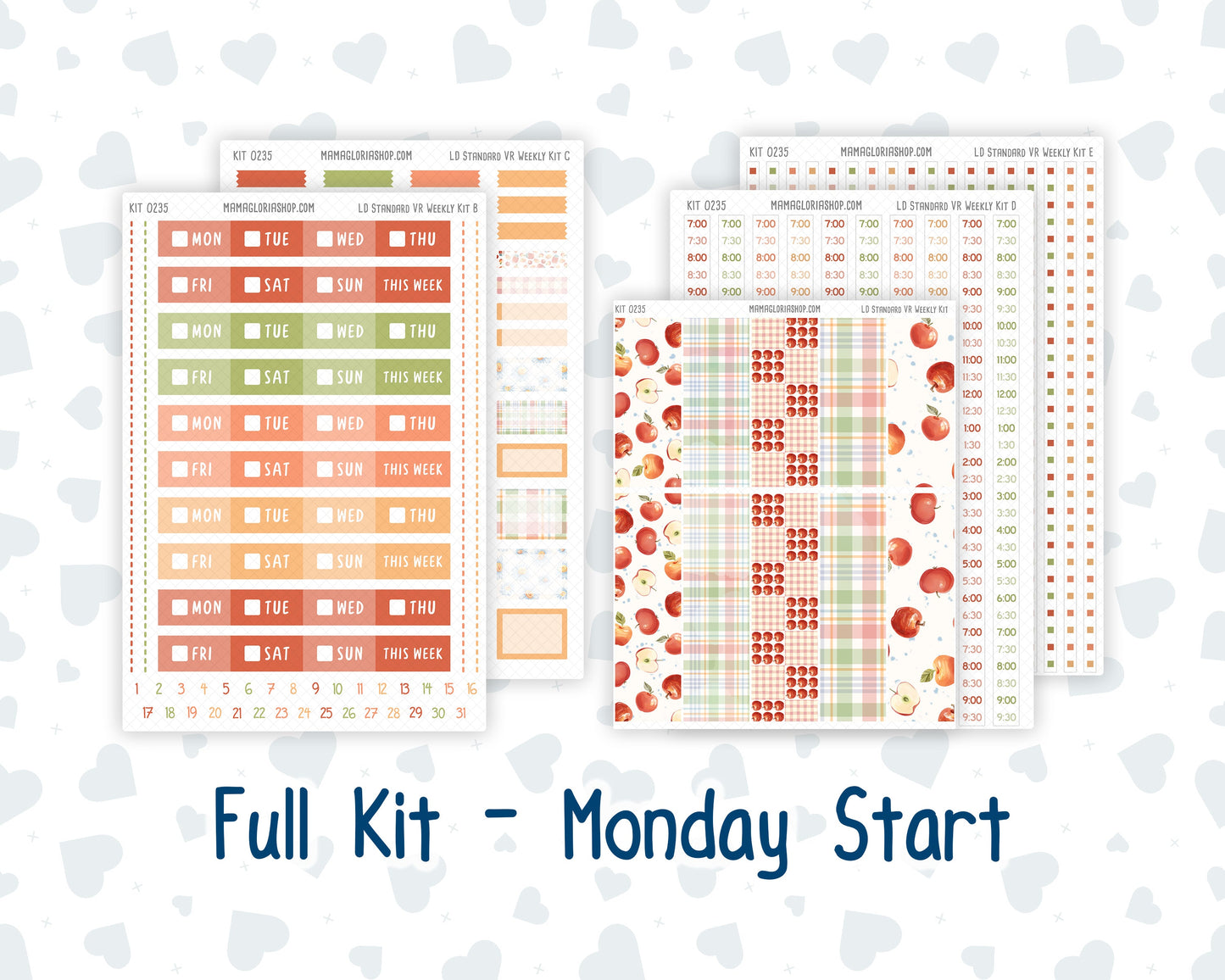 Kit 0235 - Laurel Denise Standard - Vertical - Weekly Kit - September - Apple Orchard