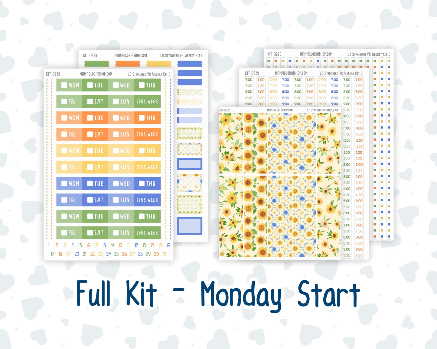 Kit 0229 - Laurel Denise Standard - Vertical - Weekly Kit - August - Golden Faces