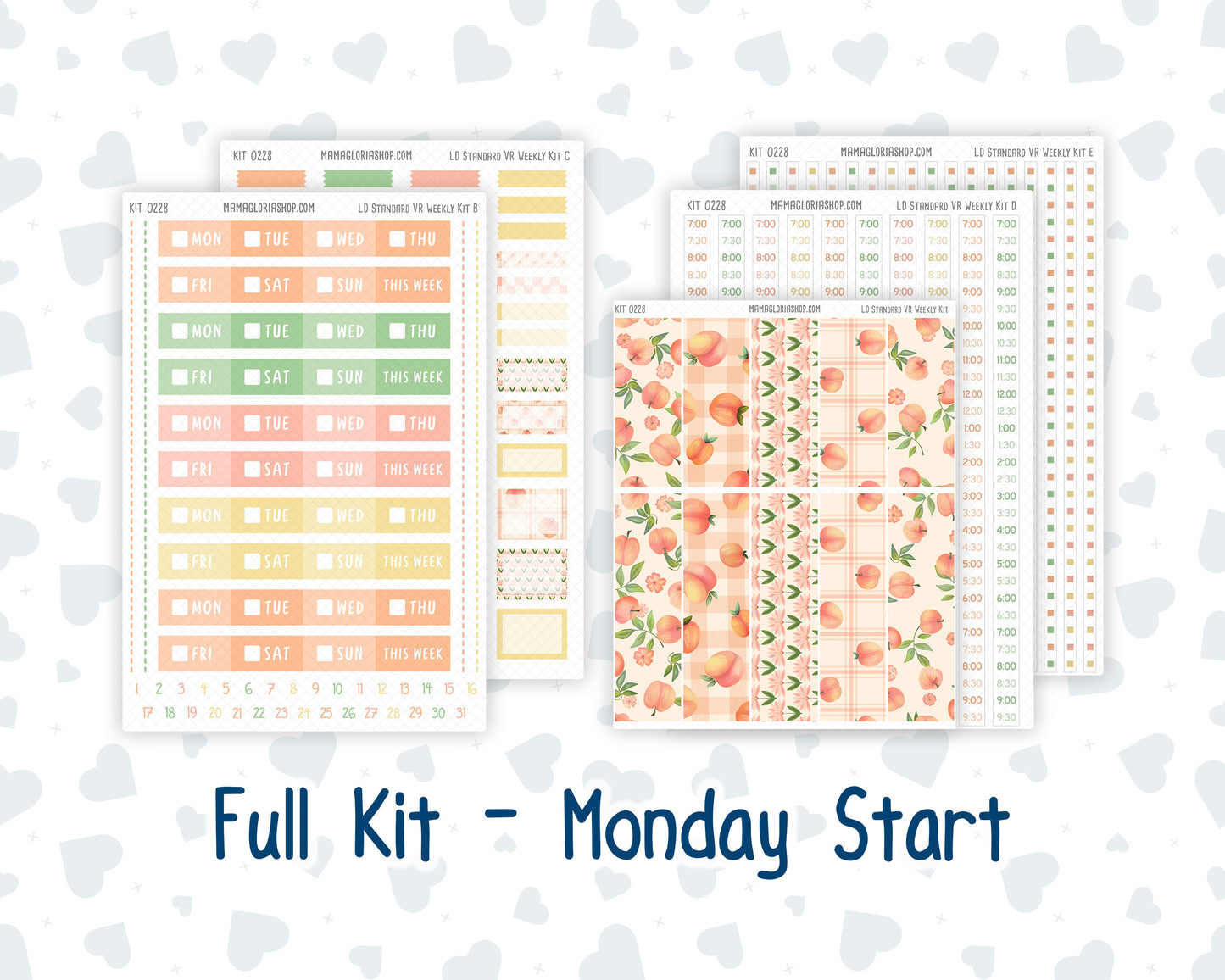 Kit 0228 - Laurel Denise Standard - Vertical - Weekly Kit - August - Just Peachy