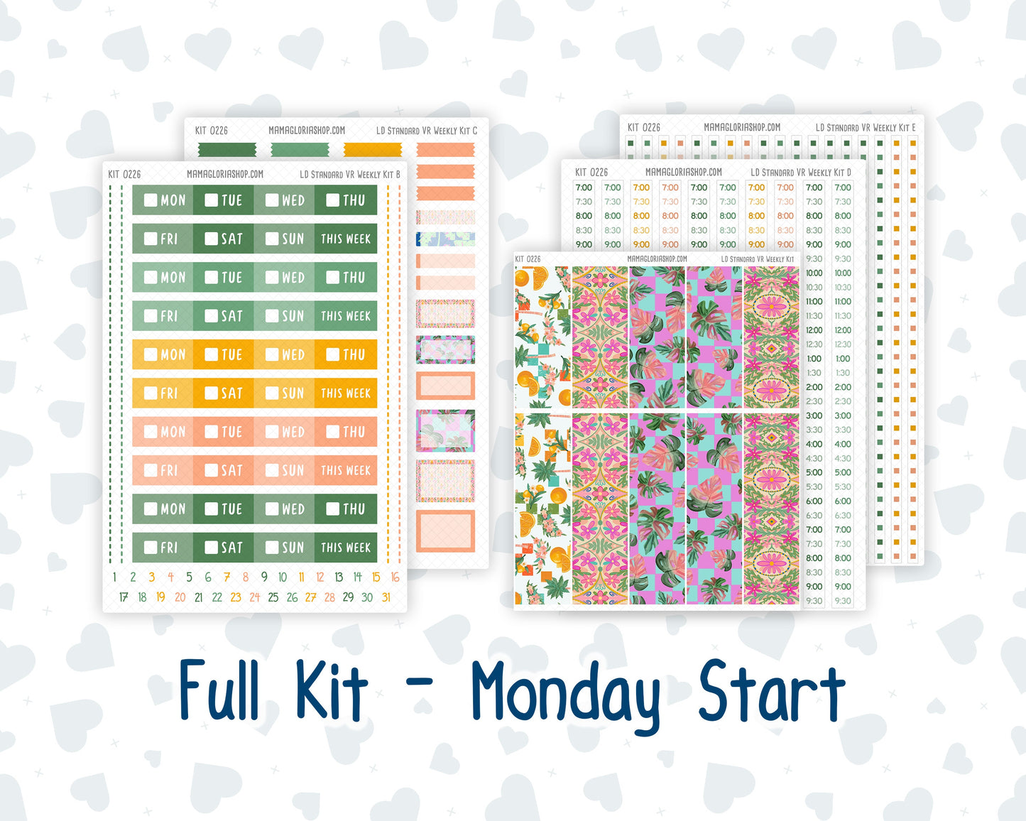 Kit 0226 - Laurel Denise Standard - Vertical - Weekly Kit - July - Tropical Whimsy