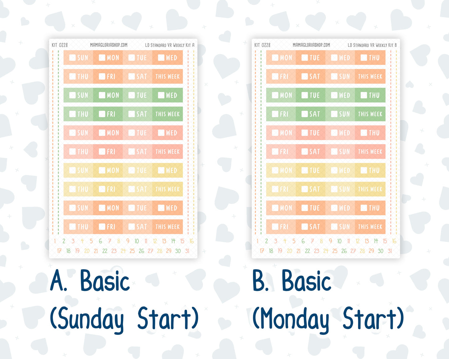 Kit 0228 - Laurel Denise Standard - Vertical - Weekly Kit - August - Just Peachy