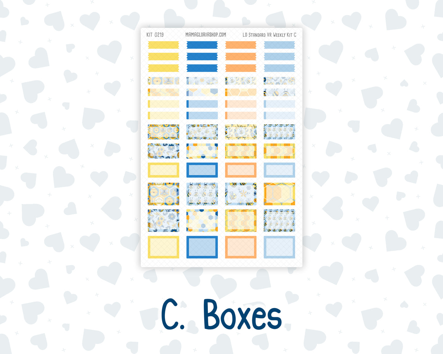Kit 0219 Laurel Denise Standard Size – Weekly - Vertical Layout - Bee's Business - May