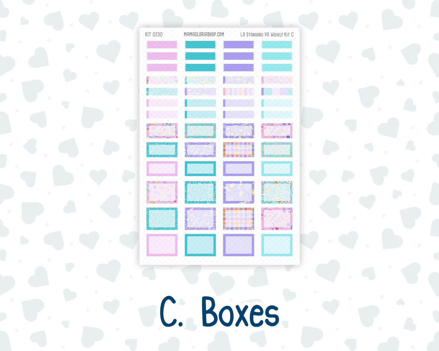 Kit 0230 - Laurel Denise Standard - Vertical - Weekly Kit - August - School Daze