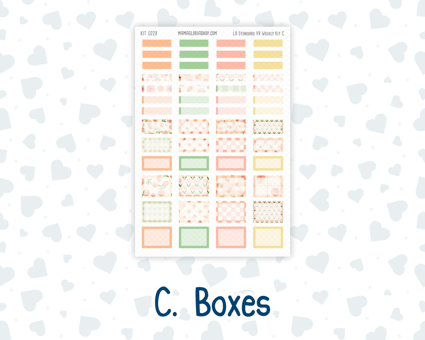 Kit 0228 - Laurel Denise Standard - Vertical - Weekly Kit - August - Just Peachy