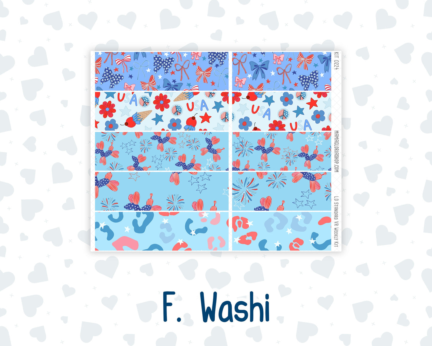 Kit 0224 - Laurel Denise Standard - Vertical - Weekly Kit - July - Patriotic Parade