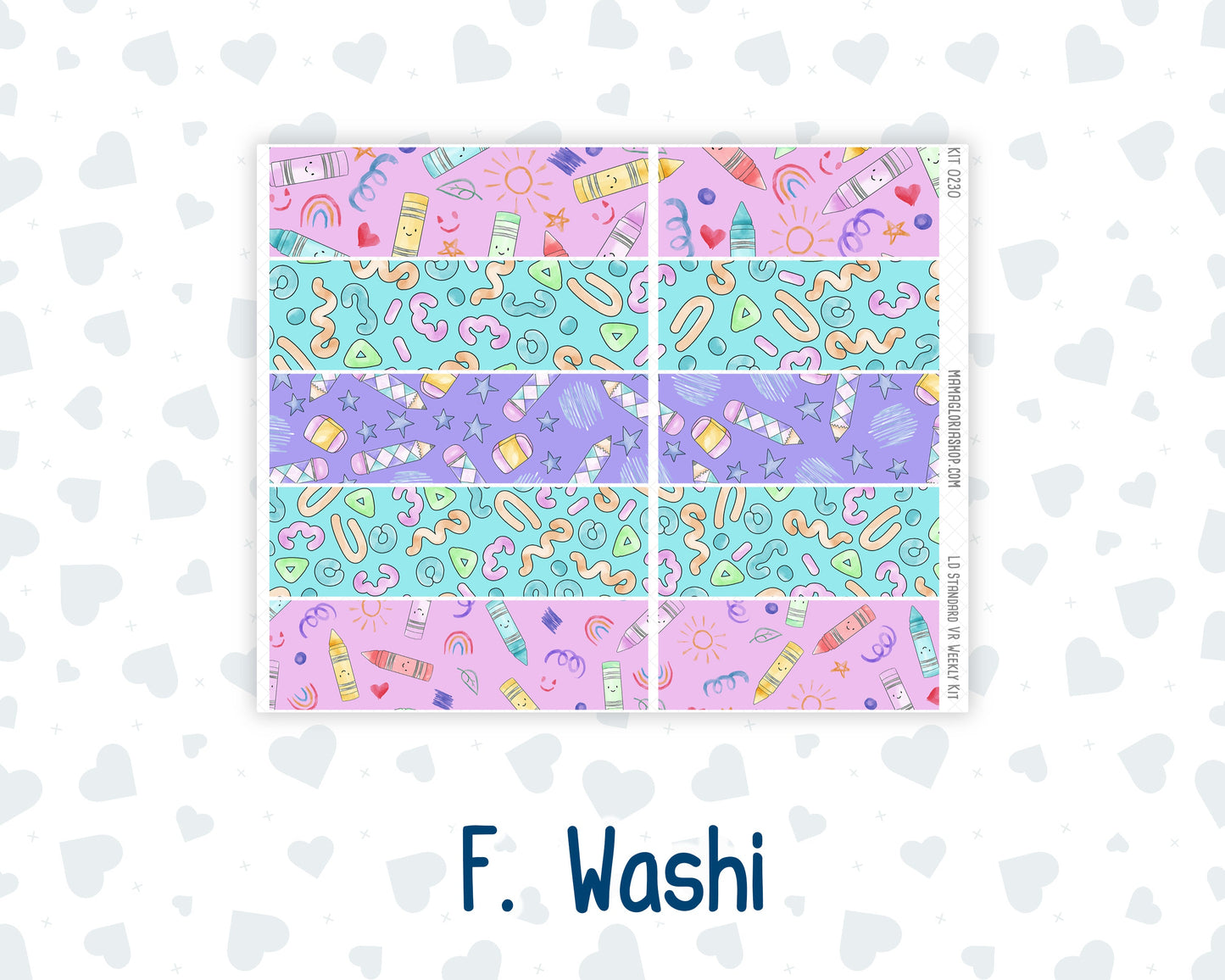 Kit 0230 - Laurel Denise Standard - Vertical - Weekly Kit - August - School Daze