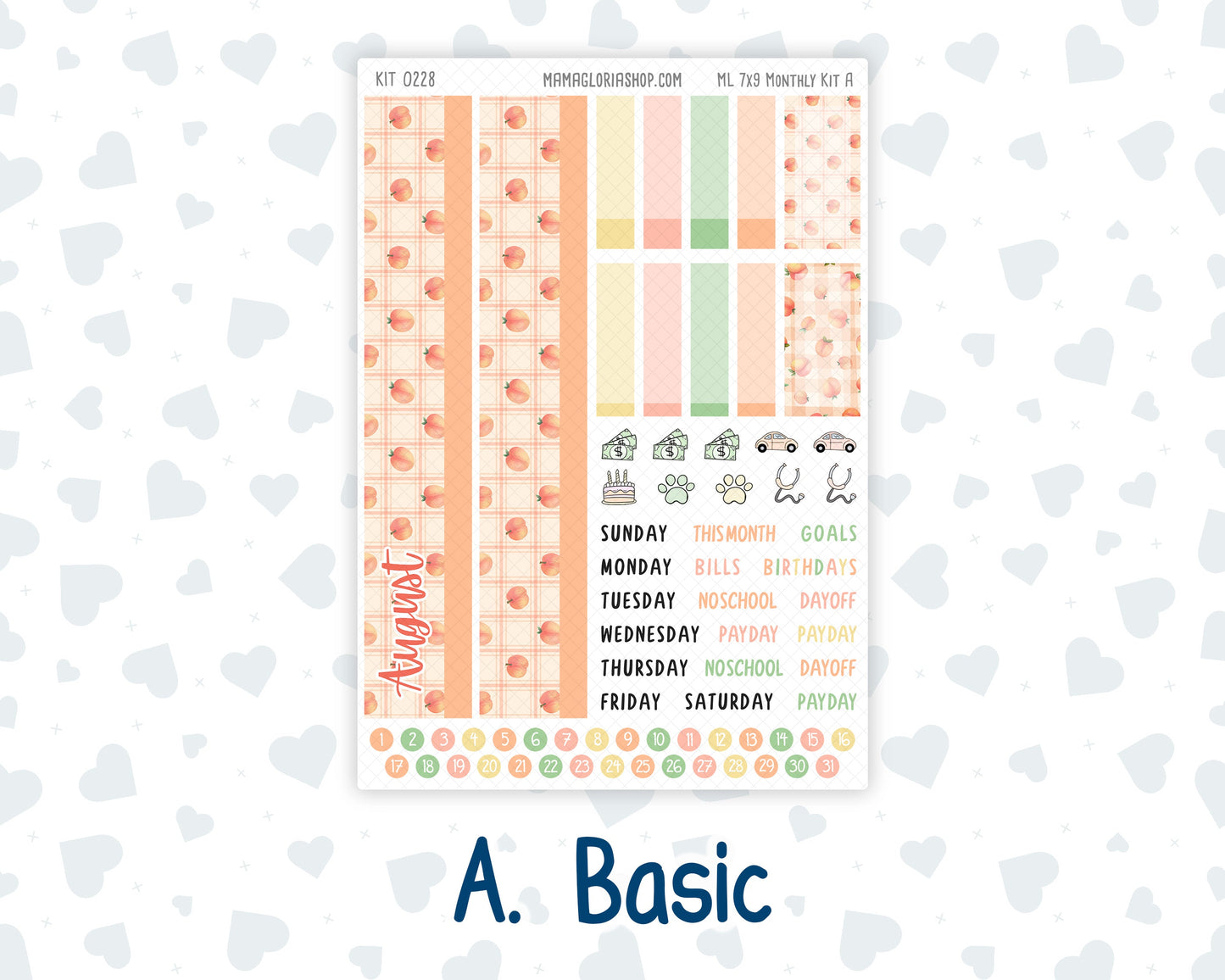 Kit 0228 - 7x9 - MakseLife - Monthly Kit - August - Just Peachy