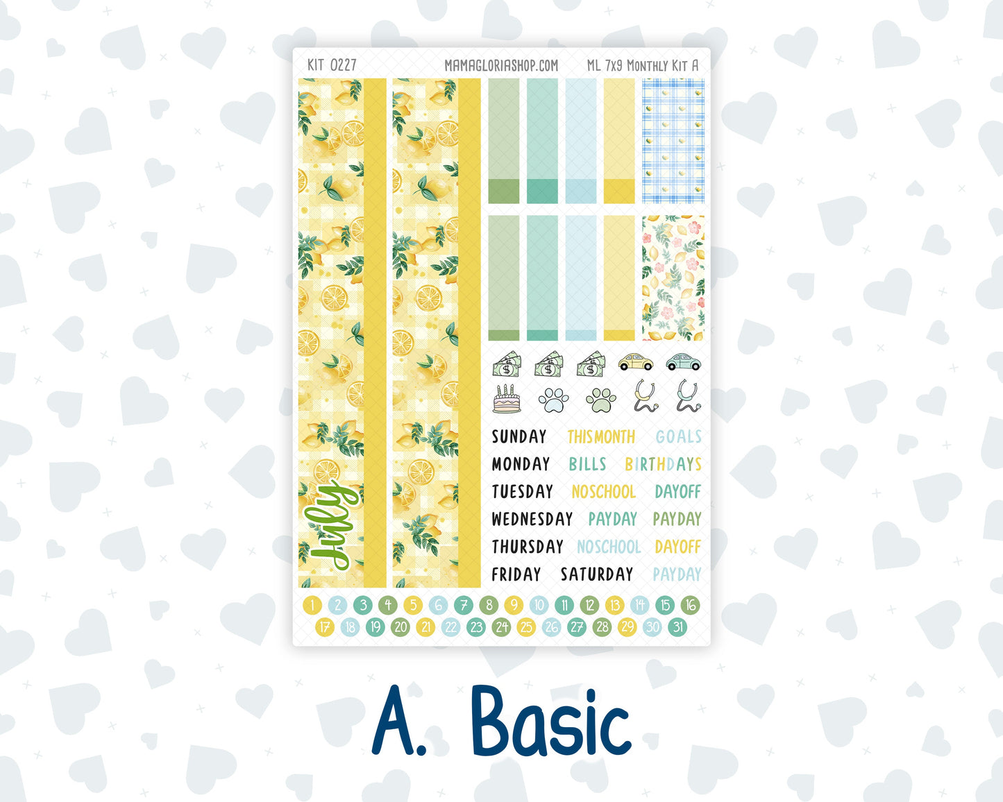 Kit 0227 - 7x9 - MakseLife - Monthly Kit - July - Lemon Grove