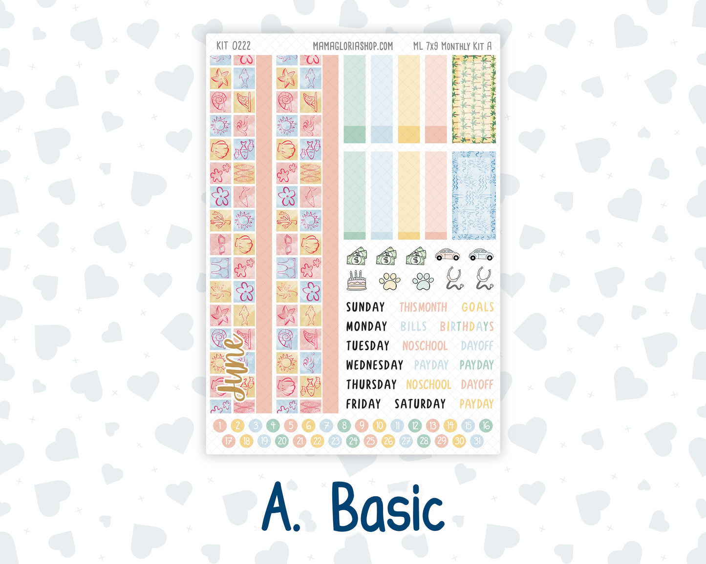Kit 0222 - 7x9 - MakseLife - Monthly Kit - June - Beach Day