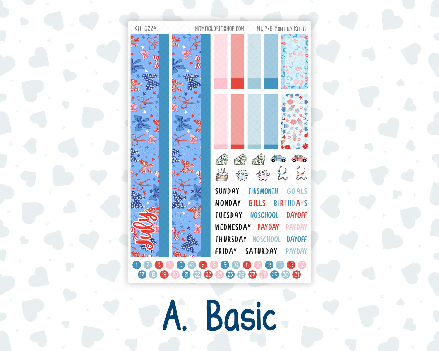 Kit 0224 - 7x9 - MakseLife - Monthly Kit - July - Patriotic Parade