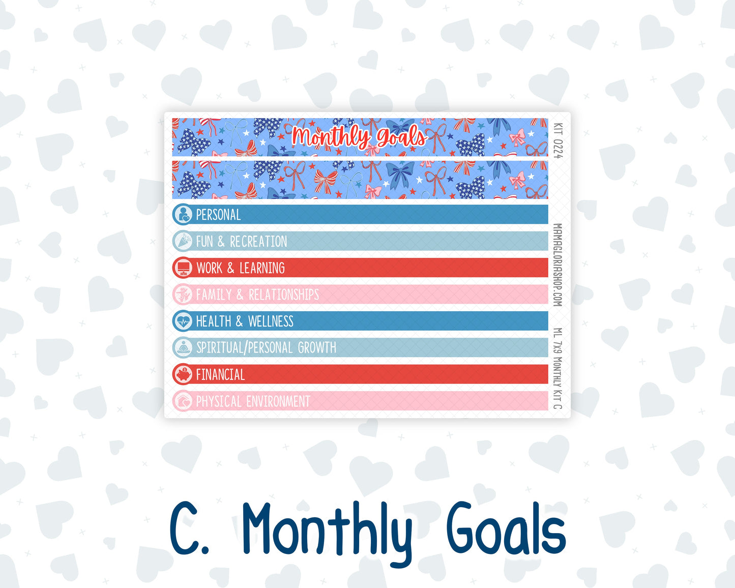 Kit 0224 - 7x9 - MakseLife - Monthly Kit - July - Patriotic Parade