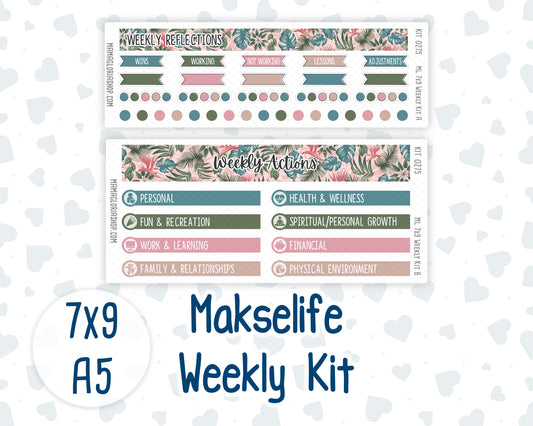 Kit 0275 - 7x9 | A5 MakseLife - Weekly Actions & Reflections - July - Tropical Safari Blush