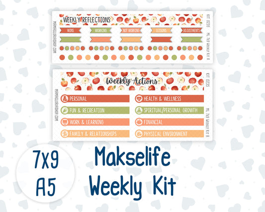 Kit 0235 - 7x9 | A5 MakseLife - Weekly Actions & Reflections - September - Apple Orchard