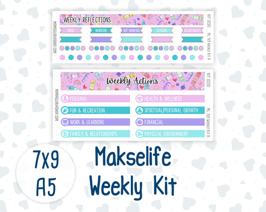 Kit 0230 - 7x9 | A5 MakseLife - Weekly Actions & Reflections - August - School Daze