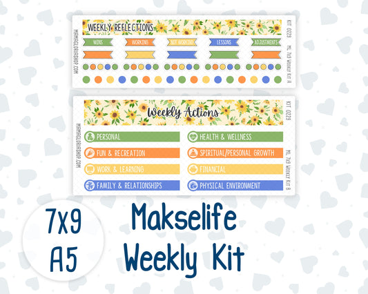 Kit 0229 - 7x9 | A5 MakseLife - Weekly Actions & Reflections - August - Golden Faces