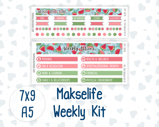 Kit 0276 - 7x9 | A5 MakseLife - Weekly Actions & Reflections - July - Melon Crush