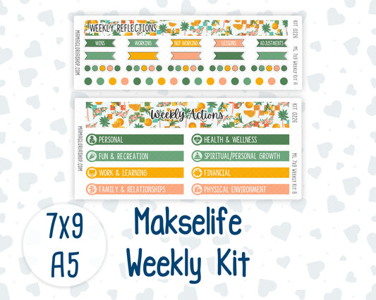 Kit 0226 - 7x9 | A5 MakseLife - Weekly Actions & Reflections - July - Tropical Whimsy
