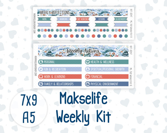 Kit 0247 - 7x9 | A5 MakseLife - Weekly Actions & Reflections - December - Snow Day Adventures