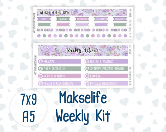 Kit 0263 - 7x9 | A5 MakseLife - Weekly Actions & Reflections - April - Lavender Drift