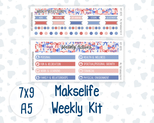 Kit 0273 - 7x9 | A5 MakseLife - Weekly Actions & Reflections - July - Americana In Bloom