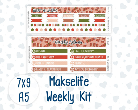 Kit 0231 - 7x9 | A5 MakseLife - Weekly Actions & Reflections - August - Backyard BBQ