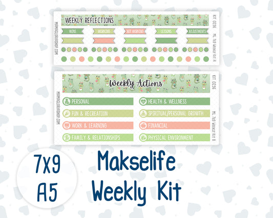 Kit 0256 - 7x9 | A5 MakseLife - Weekly Actions & Reflections - March - Froggy Luck