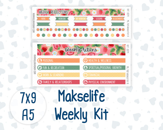 Kit 0271 - 7x9 | A5 MakseLife - Weekly Actions & Reflections - June - Strawberry Shore