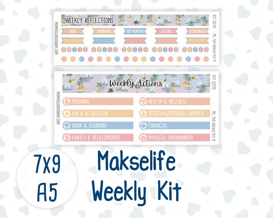 Kit 0270 - 7x9 | A5 MakseLife - Weekly Actions & Reflections - June - Beachside Bliss