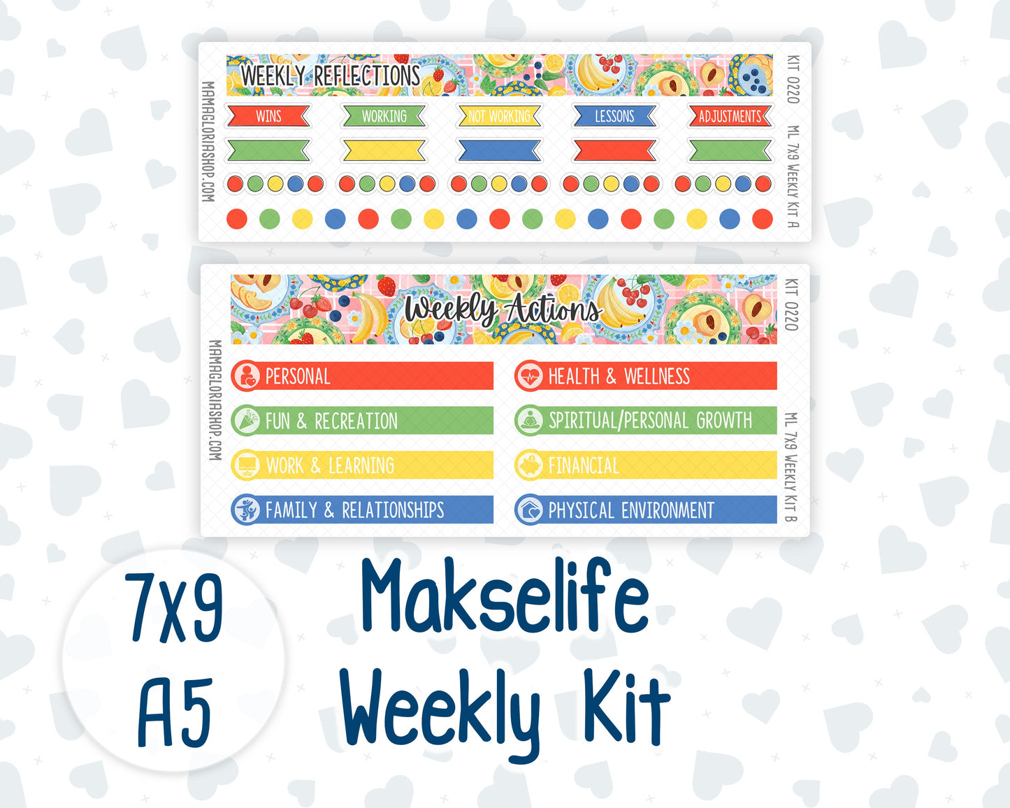 Kit 0220 - 7x9 | A5 MakseLife - Weekly Actions & Reflections - June - June Berries