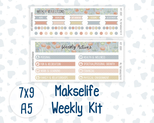 Kit 0261 - 7x9 | A5 MakseLife - Weekly Actions & Reflections - April - Llama Spring