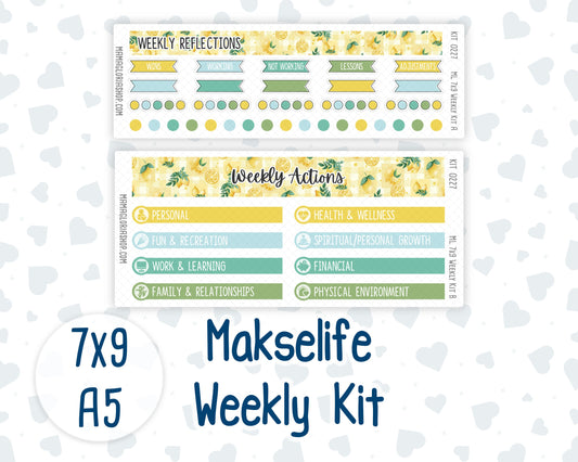 Kit 0227 - 7x9 | A5 MakseLife - Weekly Actions & Reflections - July - Lemon Grove