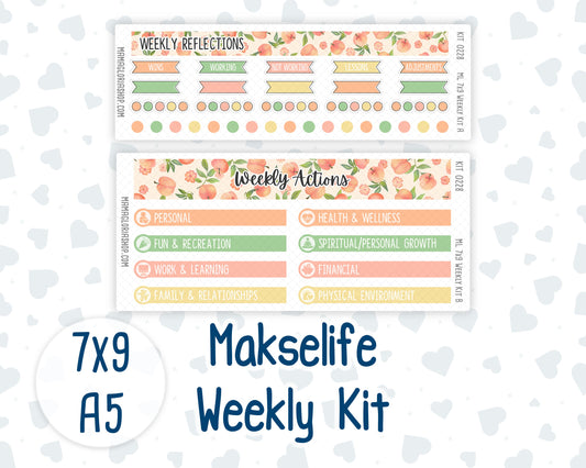 Kit 0228 - 7x9 | A5 MakseLife - Weekly Actions & Reflections - August - Just Peachy