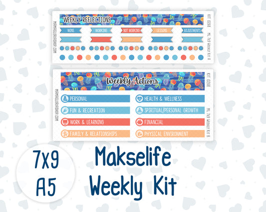 Kit 0268 - 7x9 | A5 MakseLife - Weekly Actions & Reflections - June - Sea Sweeties