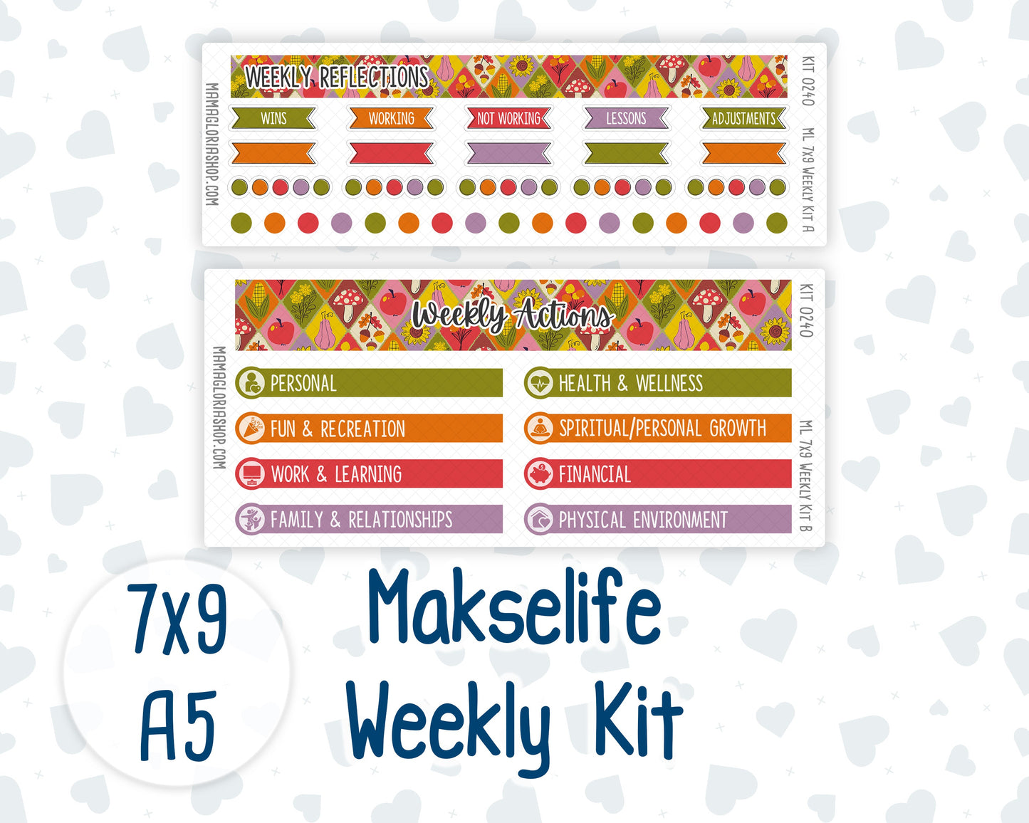 Kit 0240 - 7x9 | A5 MakseLife - Weekly Actions & Reflections - November - Cozy Thanksgiving