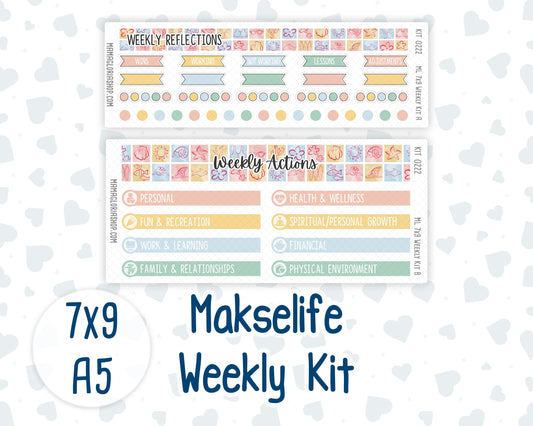 Kit 0222 - 7x9 | A5 MakseLife - Weekly Actions & Reflections - June - Beach Day